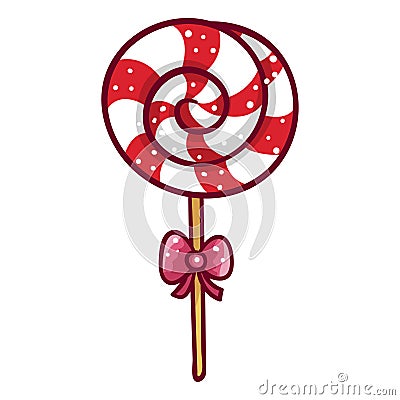 Baby lollipop, sweet candy dessert for kids Vector Illustration