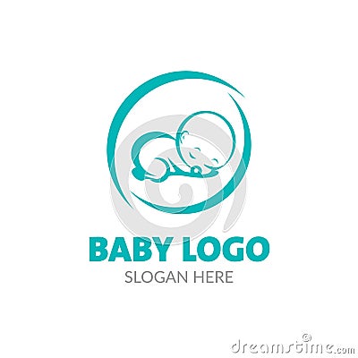 Baby Maternity logo emblem child kid motherhood birth care Vector Illustration