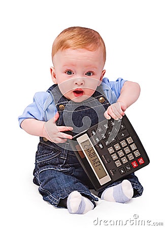 Baby - mathematician Stock Photo