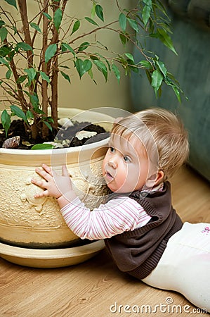 Baby mess at home Stock Photo