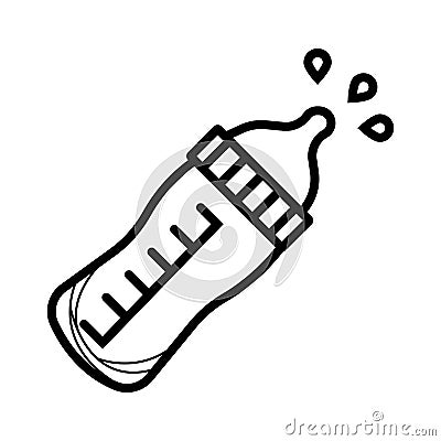 Baby milk bottle icon Vector Illustration