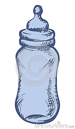 Baby milk bottle. Vector sketch Vector Illustration