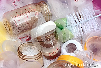 Baby milk bottle Stock Photo