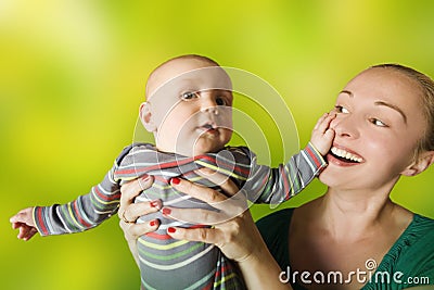 Baby and mother Stock Photo