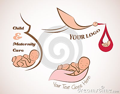 Baby and motherhood logos Vector Illustration