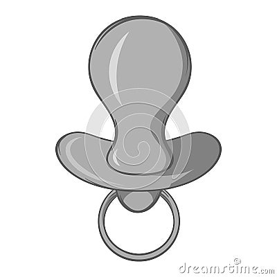 Baby nipple icon, black monochrome style Cartoon Illustration