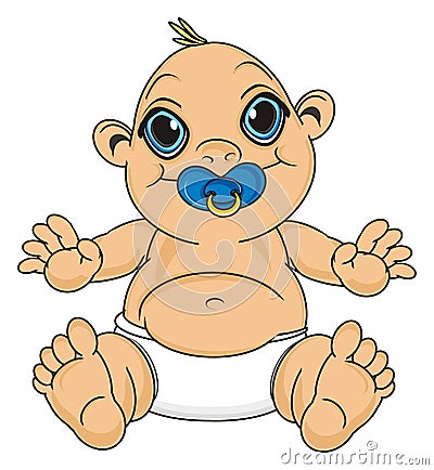 Baby with nipple Stock Photo