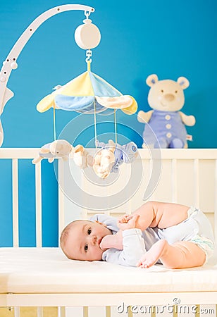 Baby at nursery Stock Photo