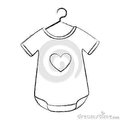 Baby outfit with heart Vector Illustration