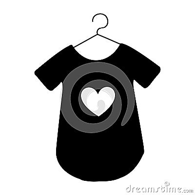 Baby outfit with heart Vector Illustration