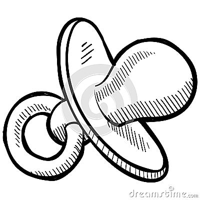 Baby pacifier drawing Vector Illustration
