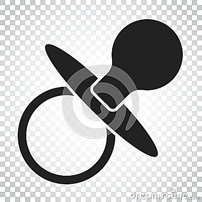 Baby pacifier icon. Child toy nipple vector illustration. Simple Vector Illustration