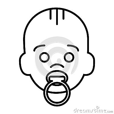 Baby with a pacifier line icon. vector illustration isolated on white. outline style design, designed for web and app Vector Illustration