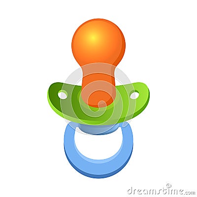 Baby pacifier on white background. Vector Illustration