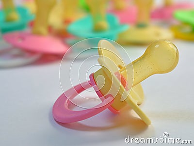 Baby pacifiers. Stock Photo
