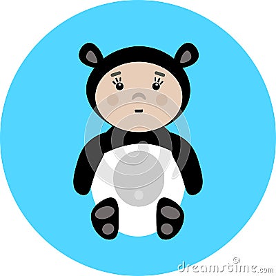 Baby in panda costume vector illustration Vector Illustration