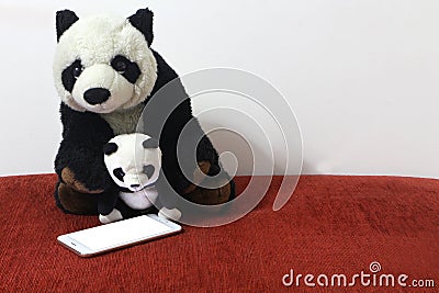 Black and white panda doll. Stock Photo