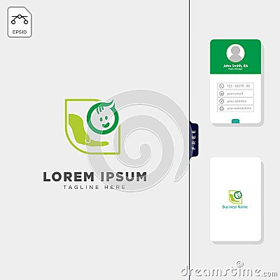 baby parenting logo template vector illustration and logo inspiration, get free business card design Vector Illustration