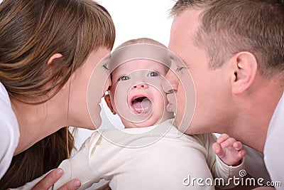 Baby And Parents Stock Photo