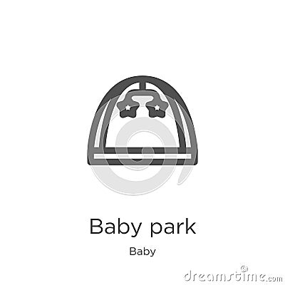 baby park icon vector from baby collection. Thin line baby park outline icon vector illustration. Outline, thin line baby park Vector Illustration