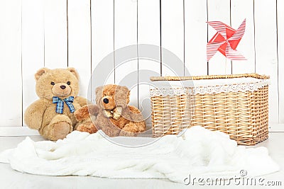 Baby photography studio background setup Stock Photo