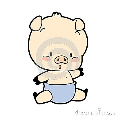 Baby pig Vector Illustration