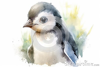 Pinguin Watercolor Stock Photo