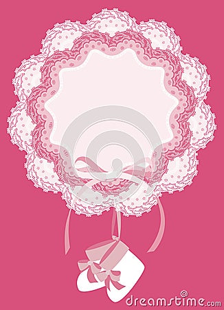 Baby pink card Vector Illustration