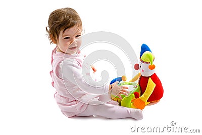 Baby playing isolated Stock Photo