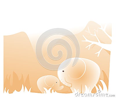 Baby playing with land of a flowerpot Vector Illustration