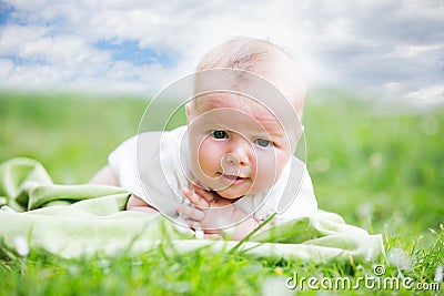 Baby playing with toys Stock Photo