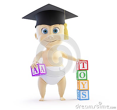 Baby preschool graduation cap Stock Photo