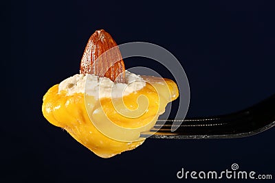 Baby pumpkin with cheese Stock Photo