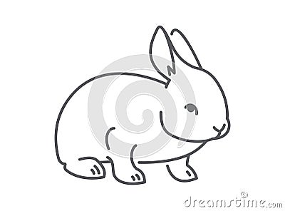 Baby rabbit simple thin line icon Vector Illustration