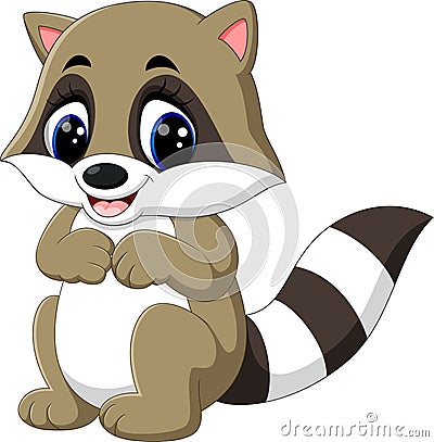 Baby raccoon cartoon Vector Illustration