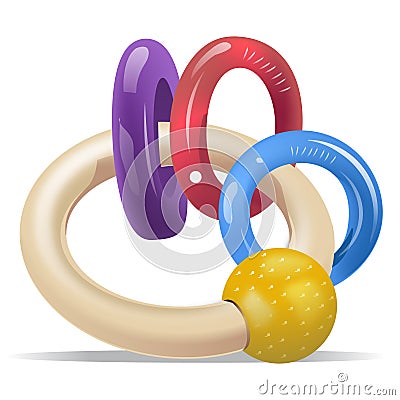 Baby Rattle Rings Stock Photo