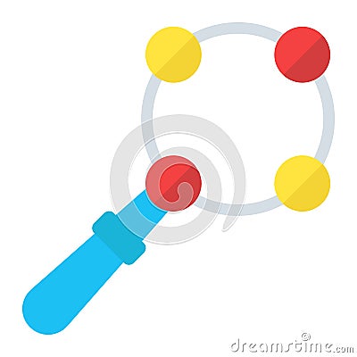 Baby rattle toy flat icon, kid and shake Vector Illustration