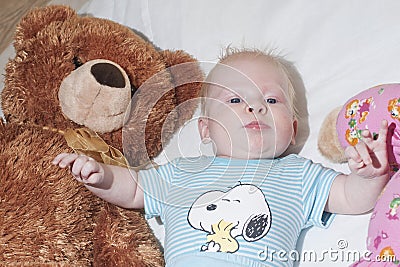 Baby reaching out Stock Photo