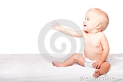 Baby reaching out Stock Photo