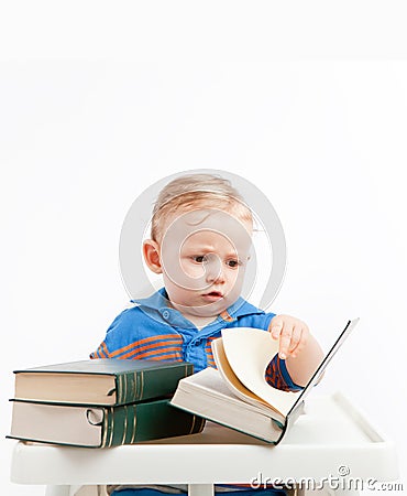 Baby reading Stock Photo