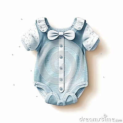 Baby romper drawing in various fashions using watercolor medium. Stock Photo