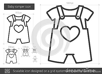 Baby romper line icon. Vector Illustration