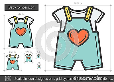 Baby romper line icon. Vector Illustration