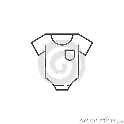 Baby romper vector icon symbol clothes isolated on white background Vector Illustration