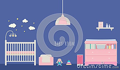 Baby room interior vector Vector Illustration