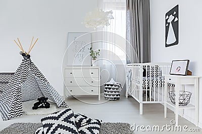 Baby room in nordic style Stock Photo