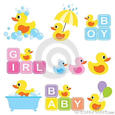 Baby Rubber Duck Vector Illustration