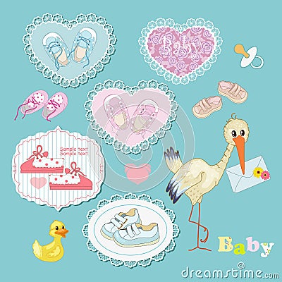Baby's bootees Vector Illustration