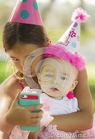 Baby's First Selfie Stock Photo