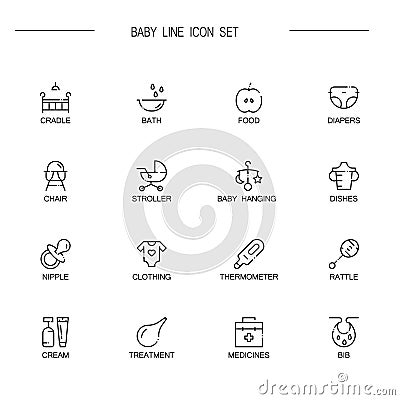 Baby`s icon set Vector Illustration